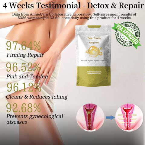 🐝 Bee Toxin Ginger Oil Natural Repair Weight Loss Capsules (Instant Itching Stopper & Lymph Detox and Slimming & Firming Repair & Tender Natural Capsules PRO)